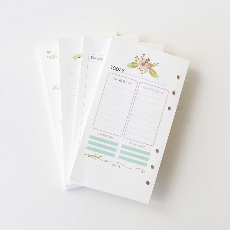 Personal planner inserts, A6 floral themed printed refills,planner paper refill, to do list, monthly, weekly, daily