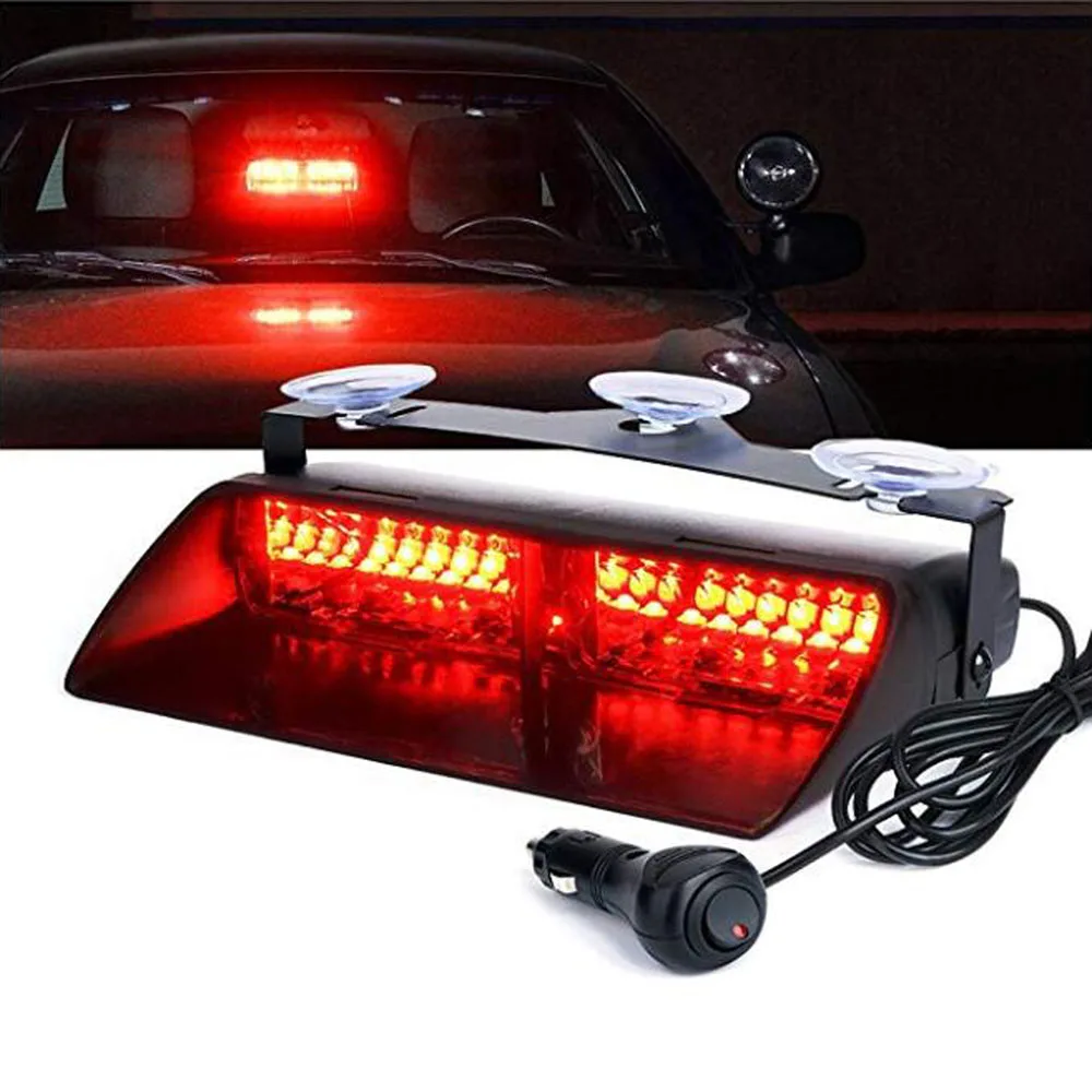 DC 12V Car Truck Emergency Flasher Dash Strobe Warning Light Daytime Running Flash LED Police Lights 16 LEDs 18 Flashing Modes