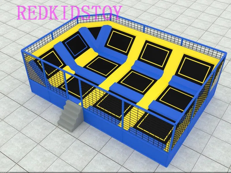 Custom-made Gymnastic Trampoline Park 8x6x2.5m For Adults and Children HZ-LG071