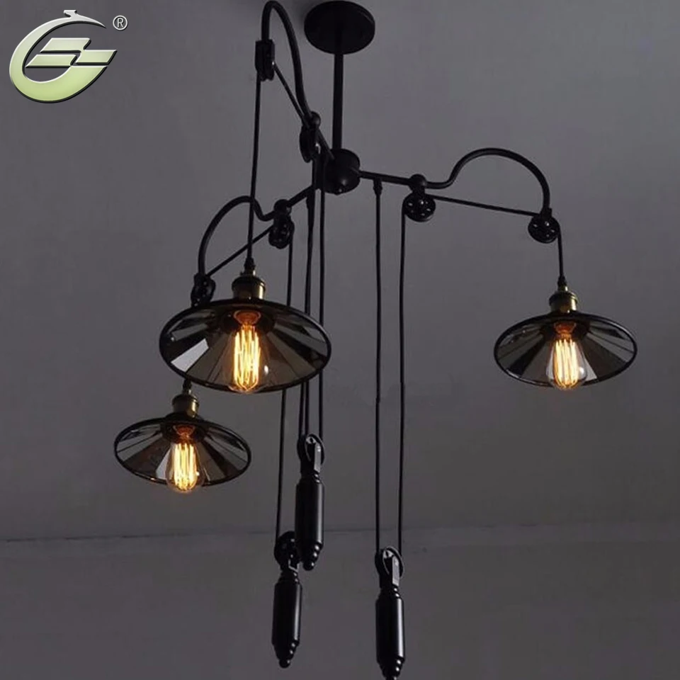 

Vintage Industrial Mirror Pendant Lights Wrought Iron Lighting Fixture,PL090