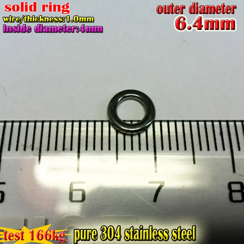 The pure fishing solid ring size1.0*4*6.4 Quantity :30pcs/lot good domestic 304  Stainless steel