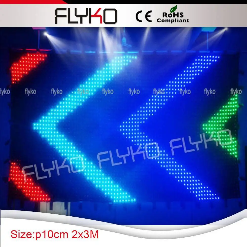 foldable led video curtain with high quality led lamps for stage