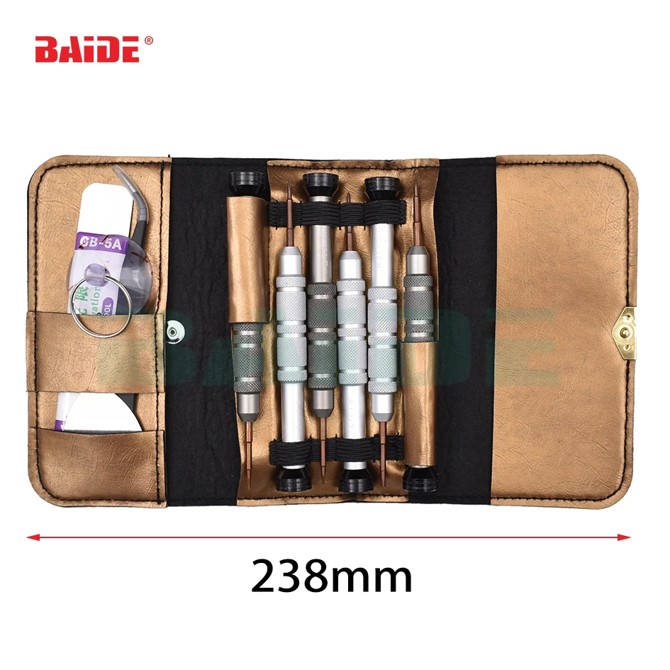 NEW Gold Good quality Hot Sale 10 in 1 Wallet Screwdriver Set for iPhone Hand Tools 20 Sets/lot