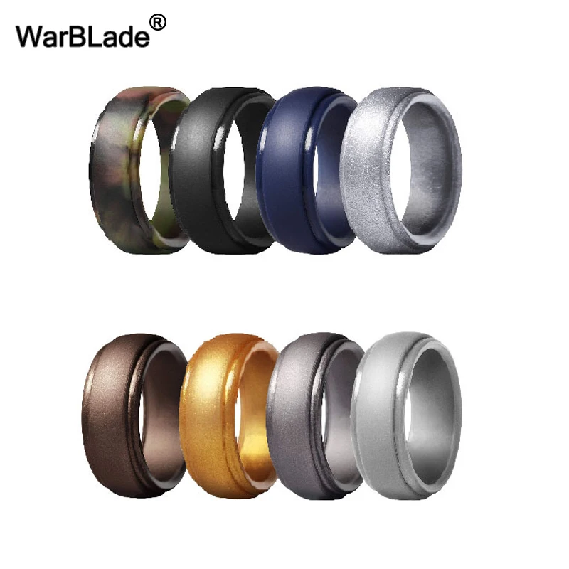 WBL New Men Silicone Rings 7-14 Size Hypoallergenic Flexible Men Wedding Rubber Bands 8mm Food Grade FDA Silicone Finger Rin