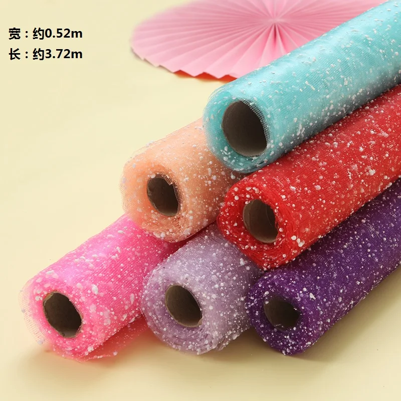 Hot sale 360cm*52cm pretty Snow Dot Flower Gift Packaging Paper Flower Packing Materials Flower Shop Supplies Wedding Decoration