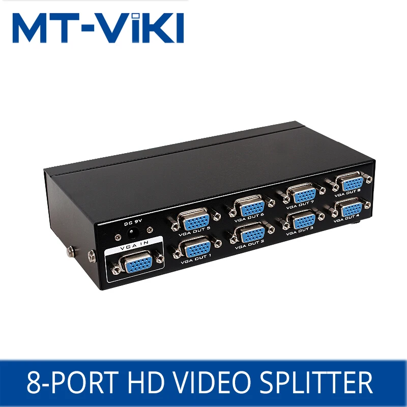 MT-VIKI 8 Port VGA HD Video Splitter 1 input 8 output display projection splitter Suitable for offices malls teachin MT-3508