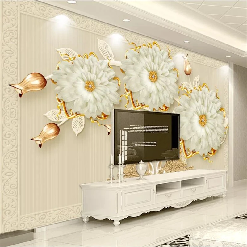 

papel de parede Custom large wallpaper 3d mural luxury jewelry swan romantic TV background wall living room bedroom 3d wallpaper