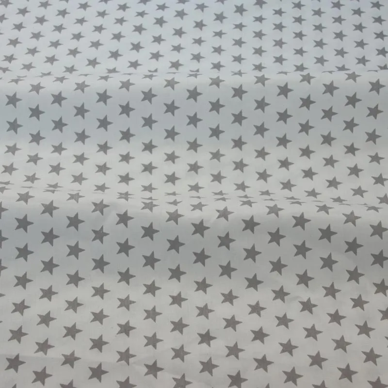 100% cotton twill cloth simple GRAY PINK AQUA stars fabrics for DIY crib bedding patchwork cushion quilting handwork home decor