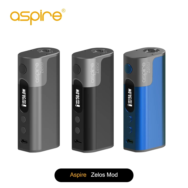 Aspire Zelos 50W Box Mod Originele Elektronische Sigaret TC Batterij Vape Mod 2000mAh Ingebouwde Lipo Batterij VV VW TC Vaper-modus