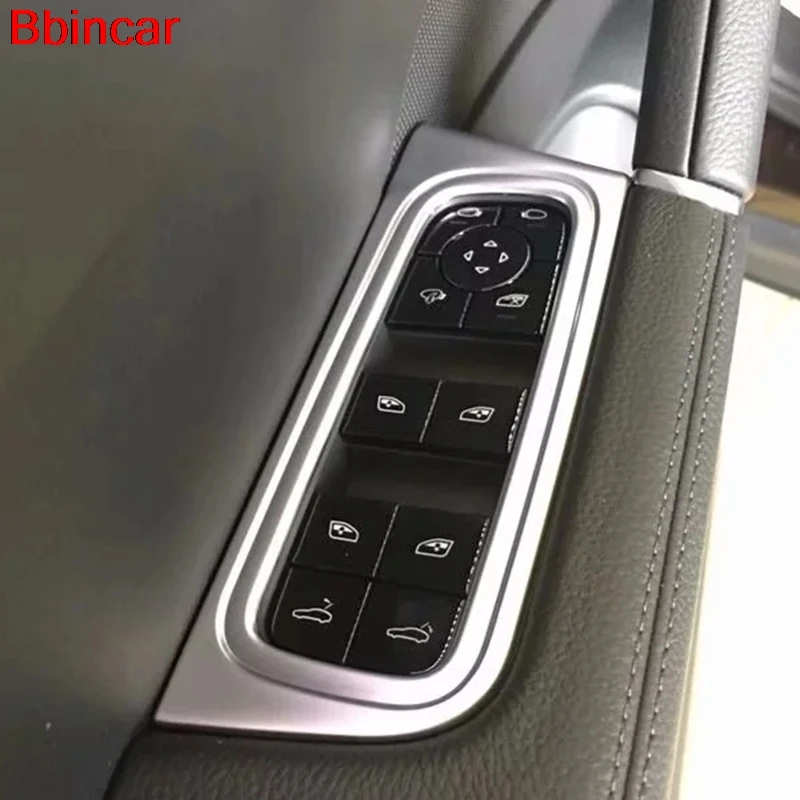 

Bbincar Interior Accessories For Porsche Cayenne 2018 2019 ABS Armrest Regulator Door Window Lifter Switch Button Panel Trim