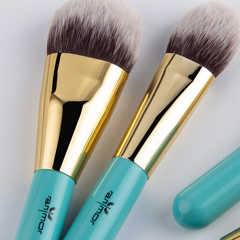 Anmor High Quality 4 pcs Makeup Brushes Synthetic Hair Make Up Brush Foundation Powder Makeup Brush Set Travel Cosmetic Tool Kit