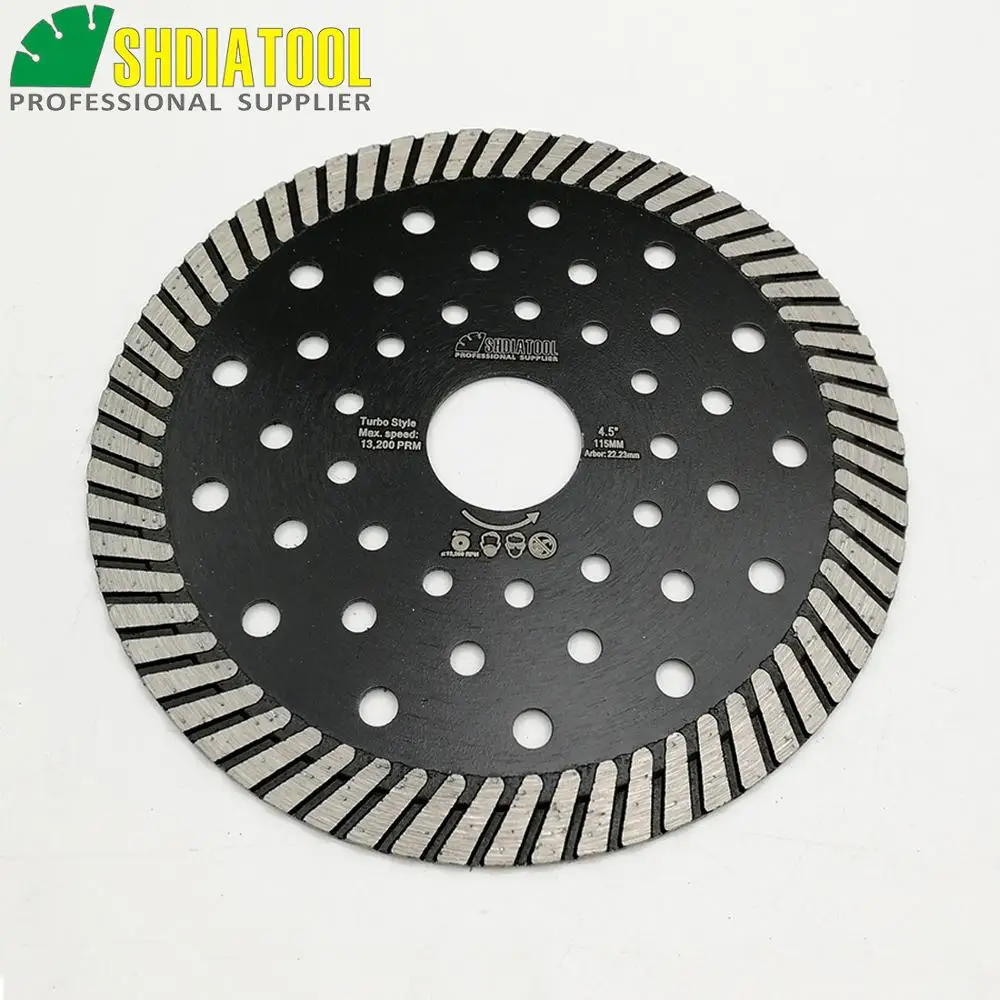 DIATOOL 20pcs 115MM Diamond Blades Whole Sales 4.5 Inch Narrow Turbo Blades With Multi Holes Fast Cutting Speed