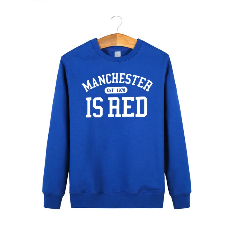 United Kingdom Red Letter Printed Cotton Long Sleeve  Sweatshirt O Neck Men Manchester Tops  Plus Size