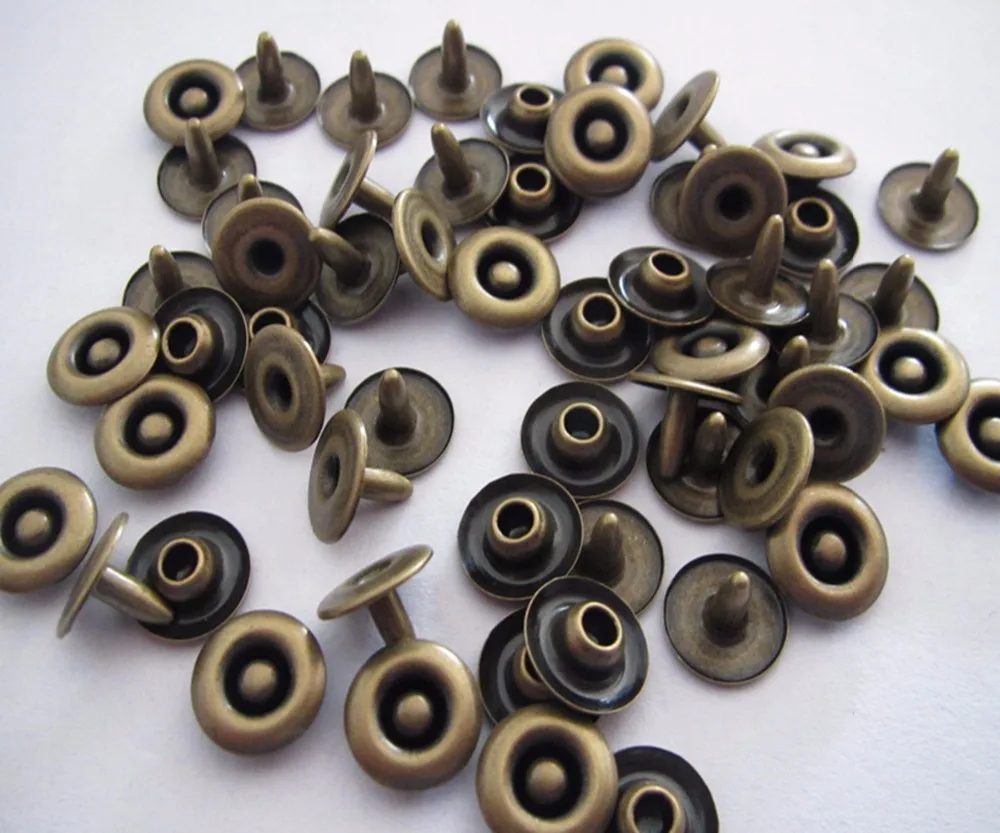 Free shipping 9.5mm brass jeans rivet for jeans plating antique brass jeans button nail 200set