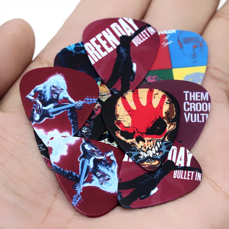 SOACH 10PCS 1.0mm high quality guitar picks two side pick Band mix picks earrings DIY Mix picks Guitar Accessories