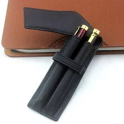Leather black pencil case office student Stationery Multi Colors fashion pen bag wholesale