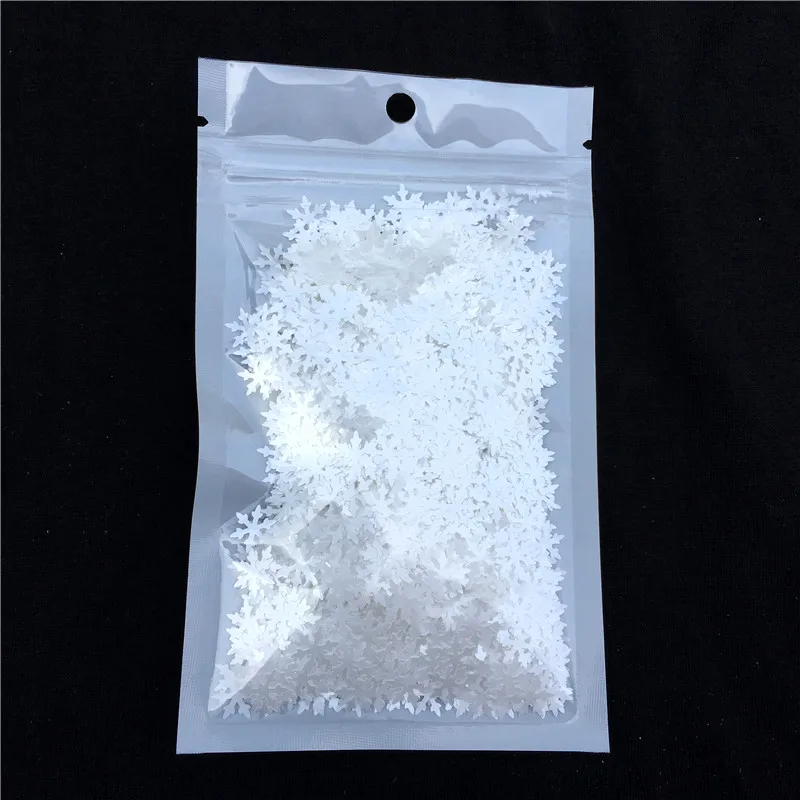 2000 pz ultrasottile 8mm bianco opaco congelato fiocco di neve Paillettes allentate Paillettes Nail Christmas Paillettes per artigianato coriandoli