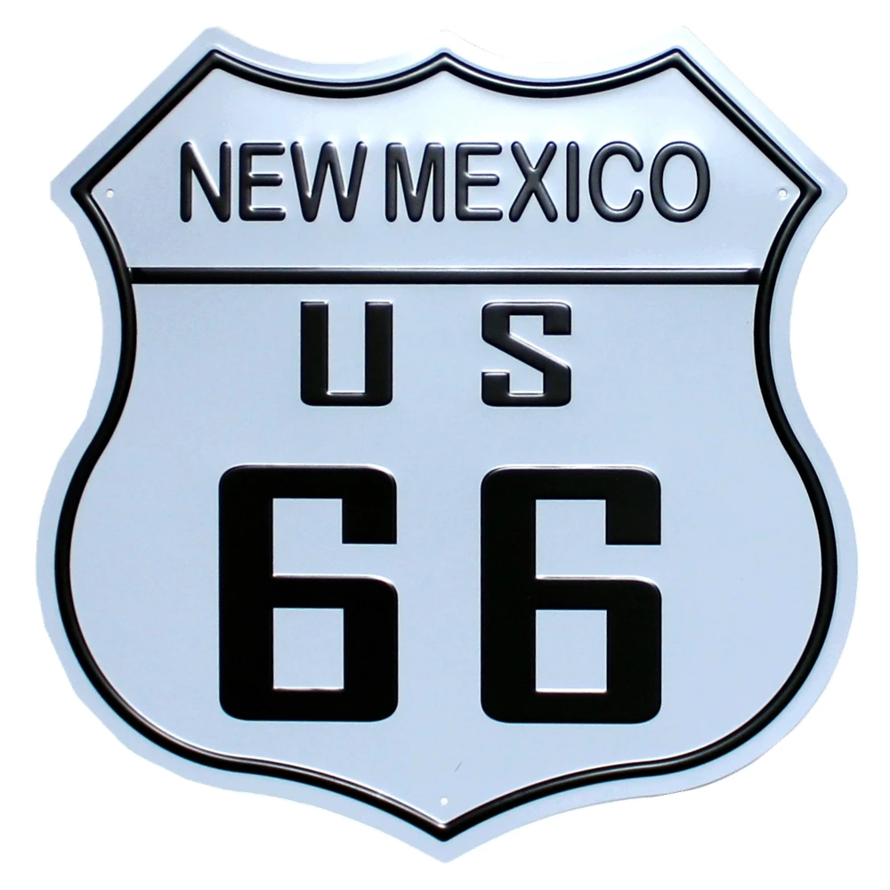 [ Mike Decor ] New Mexico US 66 lrregular sign Mural painting Retro Gift wall Plaque Hotel Room Bar Hall Store decor YE-163