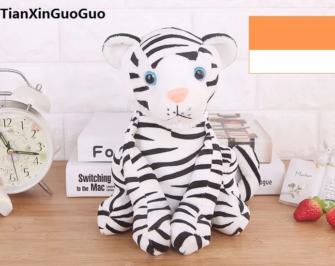 about 25cm cartoon squatting tiger plush toy soft doll baby toy birthday gift w2227