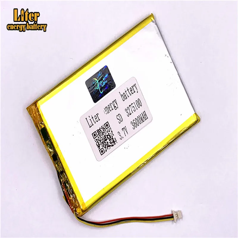 ขั้วต่อ 3 สาย 1.0 มม 3275100   3600mah 3.7V lipo แบตเตอรี่ li ion แบตเตอรี่ลิเธียมโพลิเมอร์แท็บเล็ตพีซี 7 นิ้ว MP4 MP5
