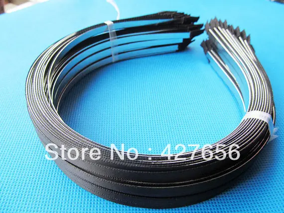 10pcs 5mm Wide Metal Headband Hairband Pendant Charm Finding,Sticked Black Ribbon Outer, DIY Fashion Accessory Jewelry Making