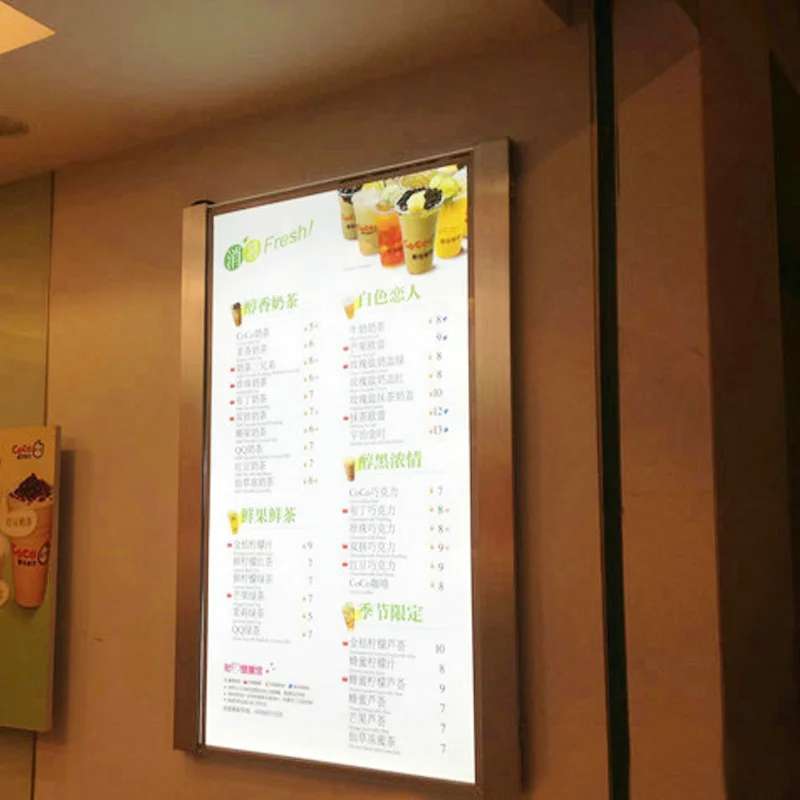 (1 Graphics/ Column) Single Sided Lit Restaurant Menu Light Box Illuminated Menu Signs for Hotel,Restaurant,Cafe,Takeaway