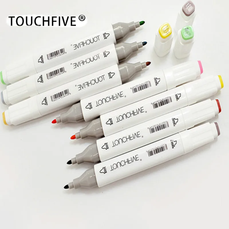 TOUCHFIVE Double-Headed Sketch Multicolor Optional Marker Brush Pen Students Art Painting Pens For Draw Manga Animation Design