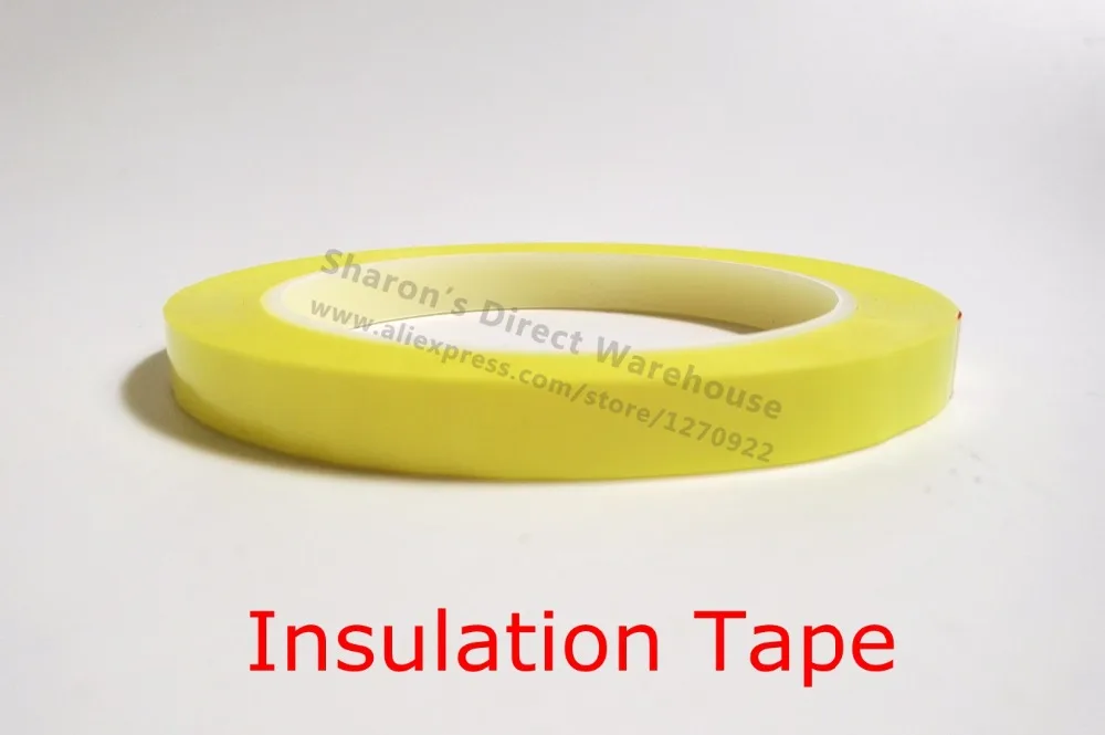 2x 13mm width*0.06mm thickness Insulation Mylar Tape, High Temperature yellow widely using for electronics industry, Color Choos