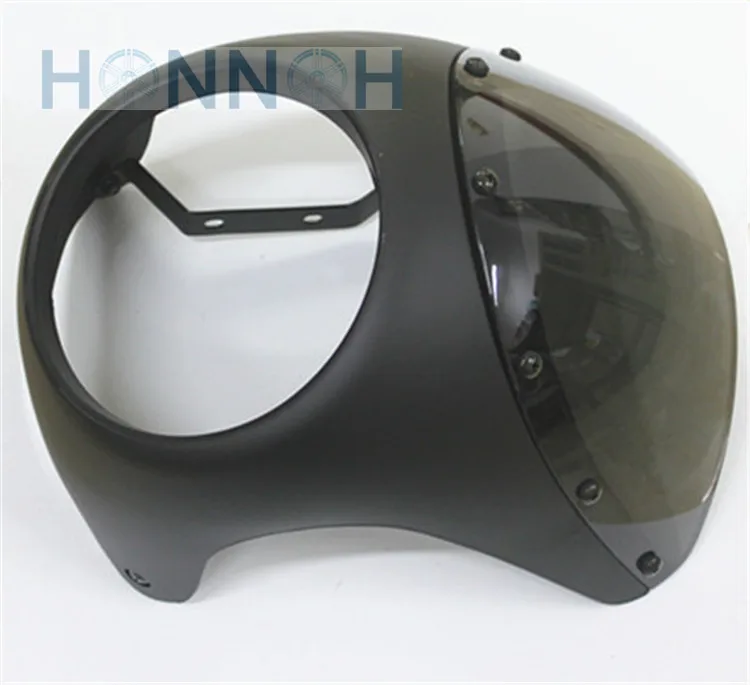 

16-18CM matte black Cafe racer fairing Retro motorcycle headlight fairing mirrors hood Vintage UNIVERSAL FIT 7" HEADLIGHT B6