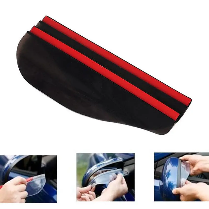 2pcs Universal Flexible PVC Rearview Mirror Rain Shade Rainproof Blades Car Back Mirror Eyebrow Rain Cover Car Styling Sticker