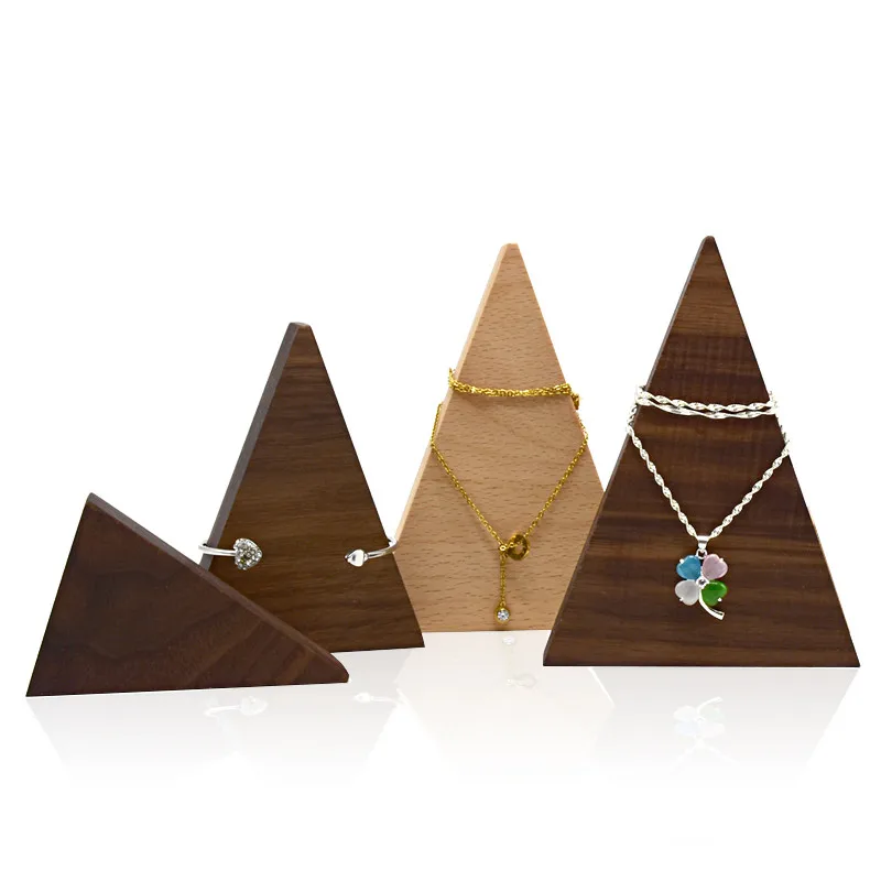 Solid Wood Triangle Jewelry Display Blocks Necklace Bracelets Display Stand Jewellery Display Shelf