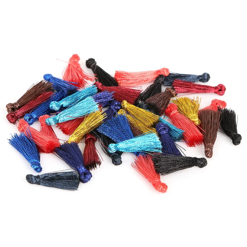 20PC 2CM Mini Cotton Thread Fabric Tassel DIY Pendant Jewelry Bracelet Key Making Fringe Trim Craft Tassels Sewing Accessories