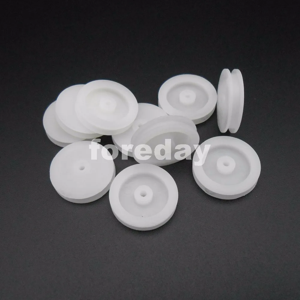 10PCS X 19.6MM Plastic Pulley Gear Model Motor Wheels dia.19.6mm Shaft axle hole dia.2mm 1.95MM 10PCS/LOT NEW HQ White *FD021X10