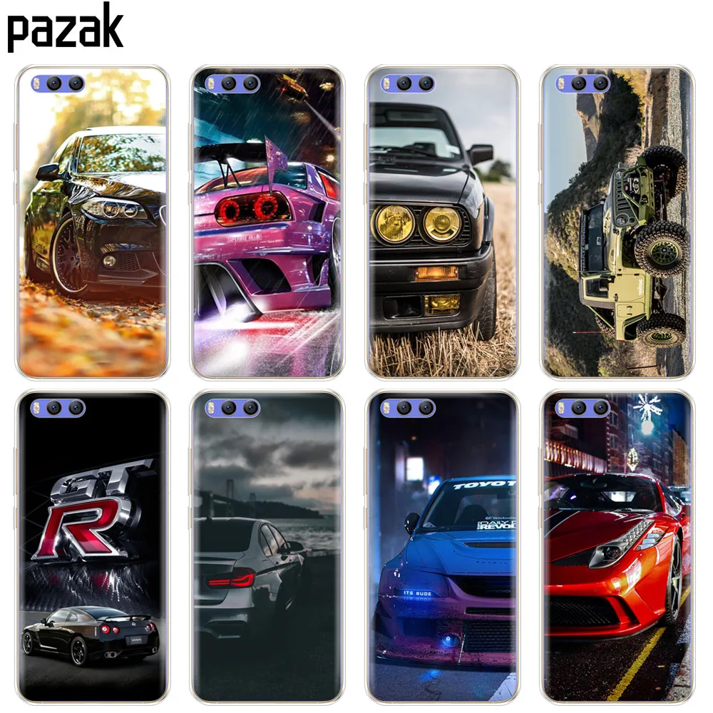Silicone Cover Case For Xiaomi Mi 8 8SE A1 A2 5 5S 5X 6 Mi5 MI6 NOTE 3 MAX Mix 2 2S case for xiaomi mi 8 lite Cool car design