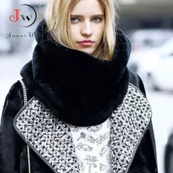 Rabbit Fur Winter Scarf Women Faux Fur Collar Ring Scarves Lady Pashmina Wraps Shawls Winter Bandana foulard Cashmere