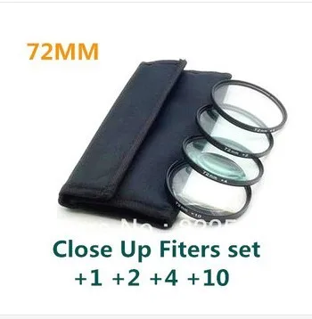 4 pcs 58 62 67 77 72 82mm Close up Macro +1 +2 +4 +10 SLR Lens Filter Kit Set For Nikon Canon DSLR Camera