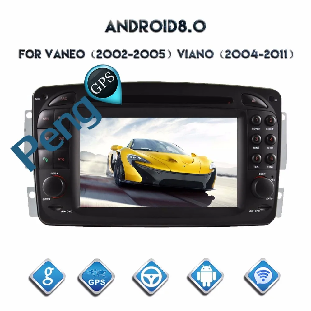 Octa Core CD DVD Player 2 Din Stereo Android 8.0 Car Radio for Vaneo Viano Vito C-W203 CLK-C209 W209 G-W463 GPS Navigation Unit