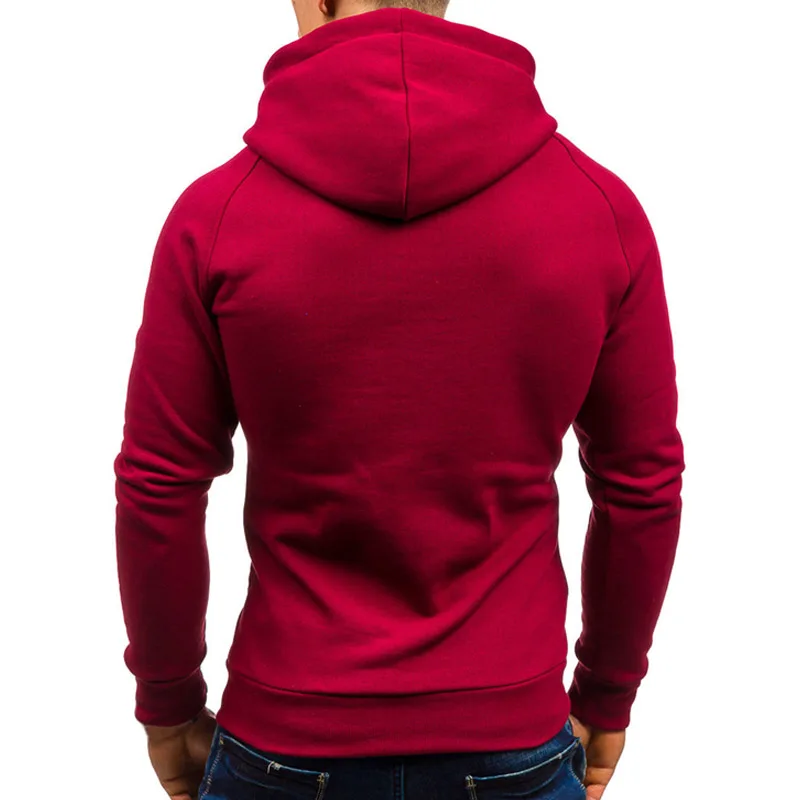 Autumn Winter New Mens Hoodies Long Sleeve Zipper Cardigan Hoodie Sweatshirt Men Casual Solid Hooded Pullover Sweatshirts M-3XL