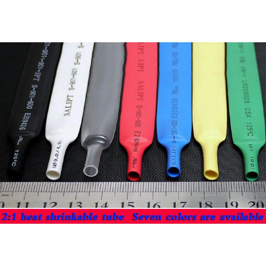 

100m 2:1 Heatshrink Tubing White Red Green Black Blue Yellow Clear Dia 7mm 8mm 9mm 10mm 11mm 12mm