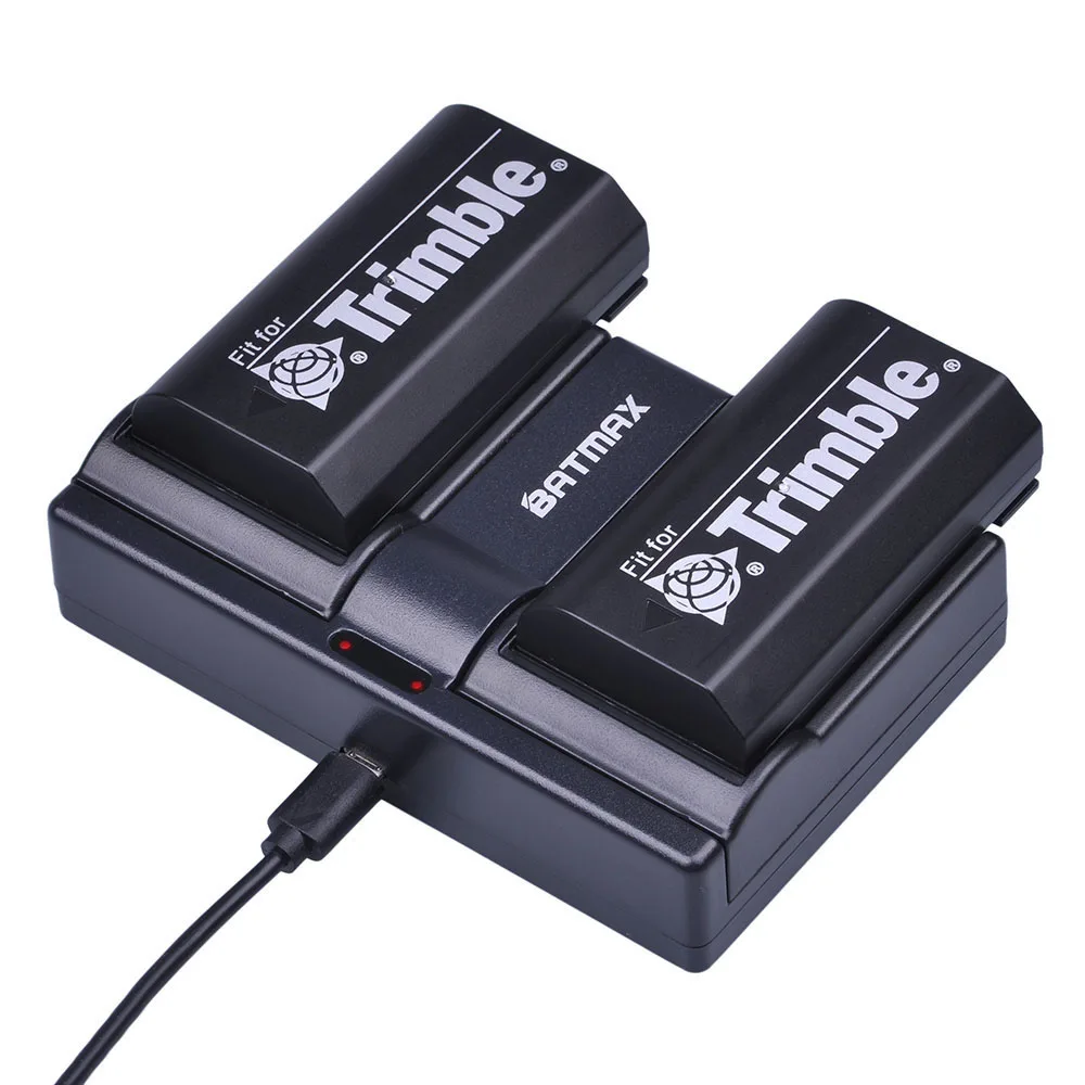 4 stks 7.4 v 2600 mah Batterij + Dual USB Oplader voor Trimble 54344 Batterij Trimble TR-R8 Trimble 5700 5800, MT1000, R7, R8 GPS Ontvanger