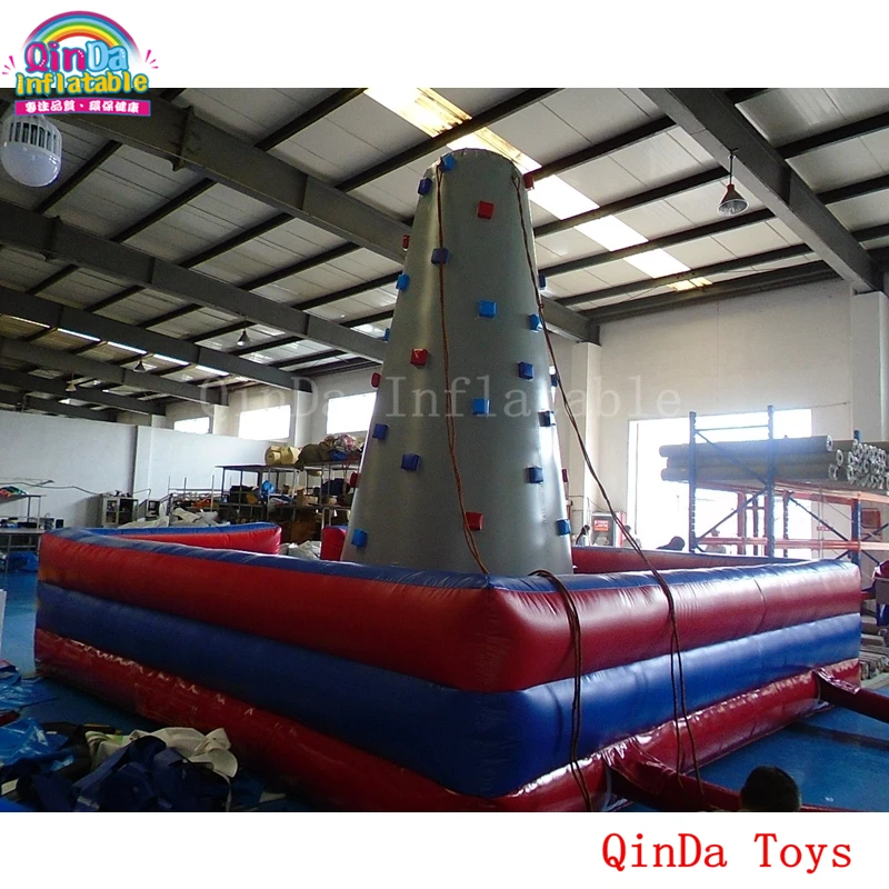 Sport Game Inflatable Tower For Climbing,6*6*5m Inflatable Rock Climbing Wall For Sale