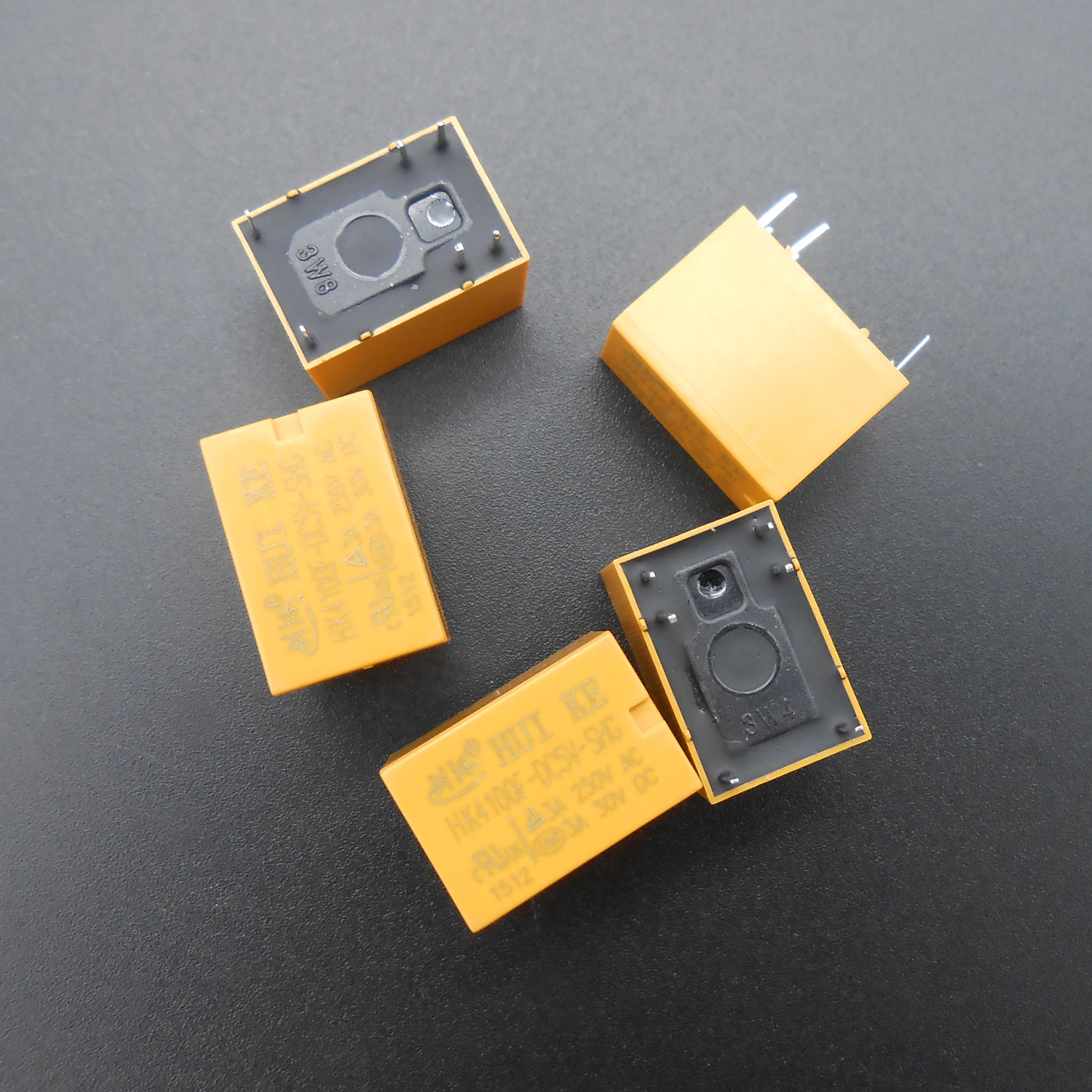 5PCS/Lot X Yellow HK4100F-DC5V-SHG DC5V Volt Power Relay DC 5V 3A 6 PINS HUI KE 1C 1A 1B 750VA/90W 120ohm HuiKe 6-Pin *FD397X5