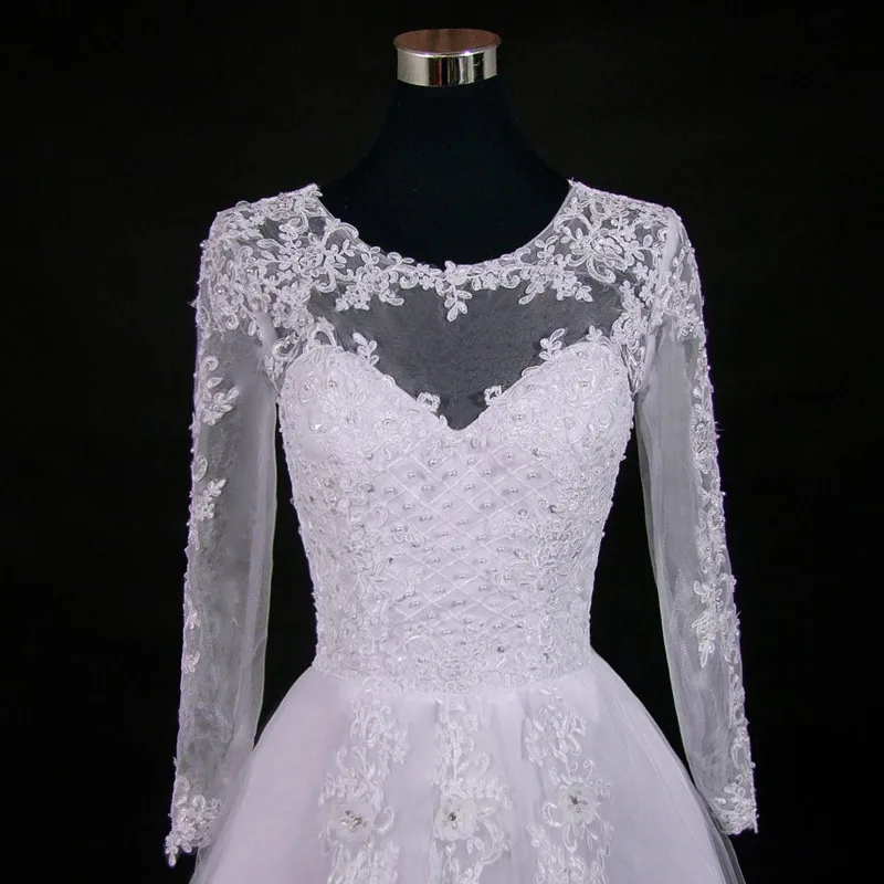 Robes de mariée 2 en 1 avec appliques en dentelle et perles, robes de mariée avec poignées amovibles, patients, quoi que ce soit, 2 en 1