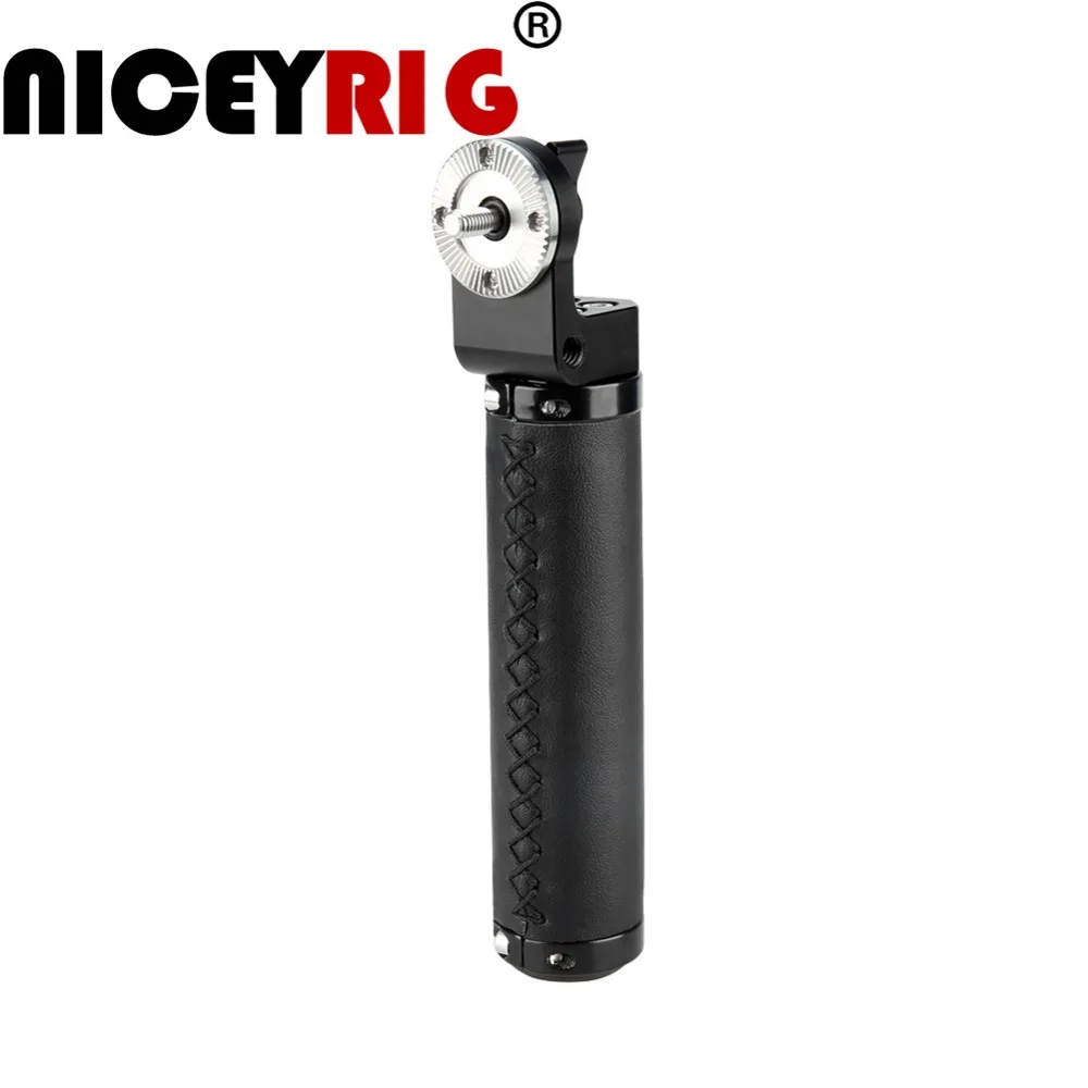 

NICEYRIG Leather Handle Grip Shoulder Rig ARRI Handle with ARRI Rosette for DSLR Video Camera Camcorder Action Stabilizing