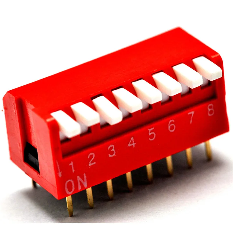 

8P DIP switch, side dial switch, toggle switch, 2.54MM, red