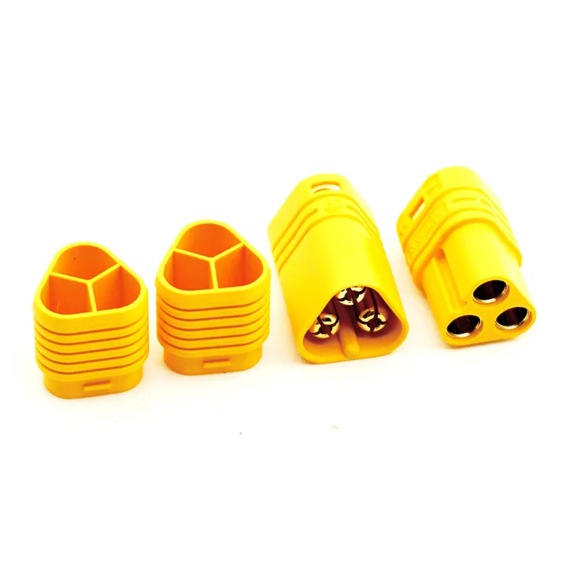 AXSPEED 1/5Pairs MT60 3.5mm Motor Plug Connector 3-pin Bullet Plug for RC Battery ESC to Motor