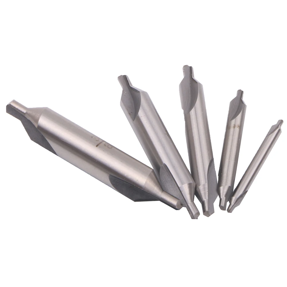 5 pezzi A-Type Double Ended HSS Center Drill Set combinato Spotting Countersink Bit Mill tornio