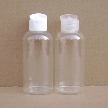 75ml wholesale 50pcs  empty liqued PET  lotion bottle with Clamshell cap , clear 75ml pet plastic bottles manufacturers