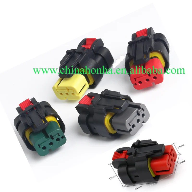 

5 pcs/lot 3P/3 core 776429-1/2/3/4 camshaft sensor plug Excavator harness connector DJ7032-1.6-21