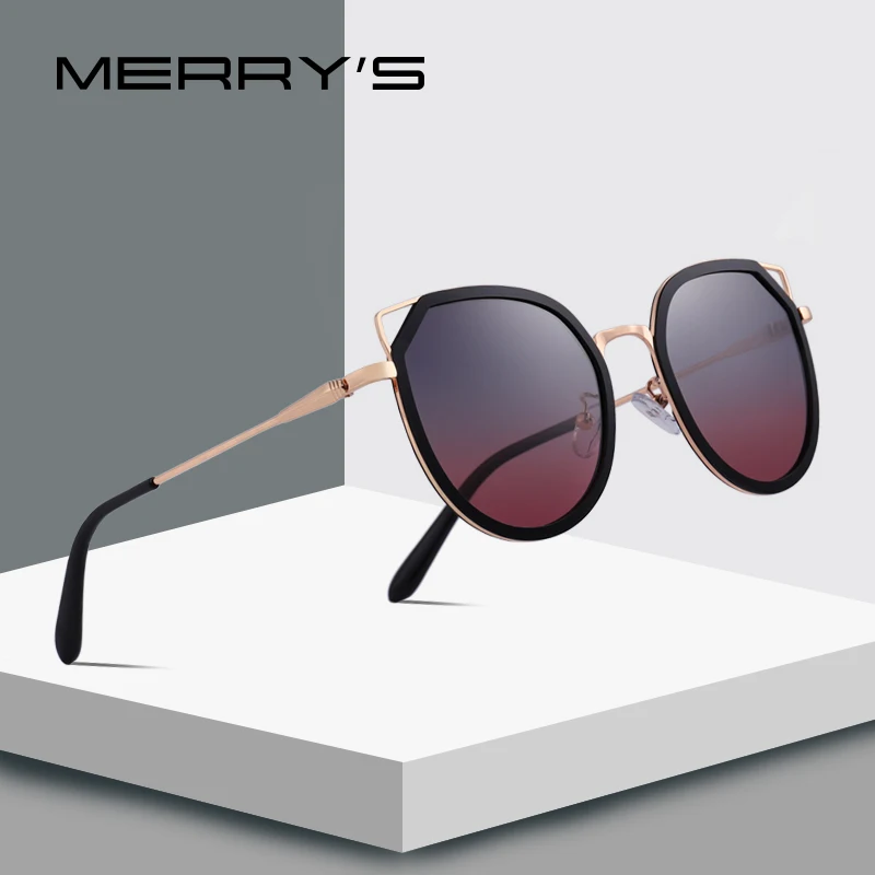 

MERRYS DESIGN Women Fashion Cat Eye Polarized Sunglasses Gradient Metal Temple 100% UV Protection S6176